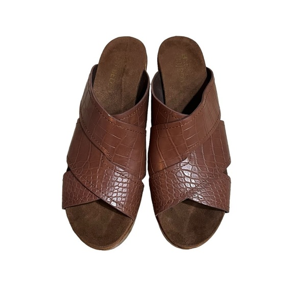 White Mountain Alive Platform Sandal Womens 10M Brown Clog Slip On Shoes - Picture 6 of 10